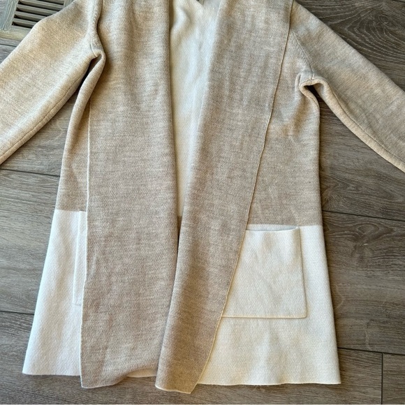 Max Studio Wool Blend Two Toned Open  Front Cardigan - Picture 8 of 15